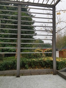 户外木质格栅景观架