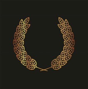 金色麦穗花环图案