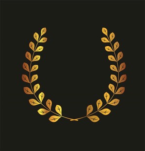 金色麦穗花环装饰图案