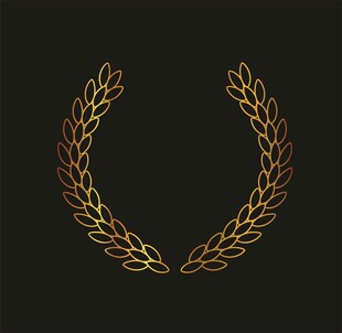 金色麦穗花环图案设计