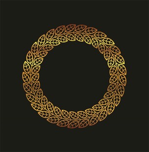 金色环形花纹装饰图案