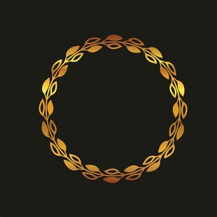 金色叶子环形装饰图案