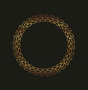 金色藤蔓环形装饰图案