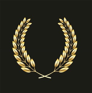 金色月桂叶花环