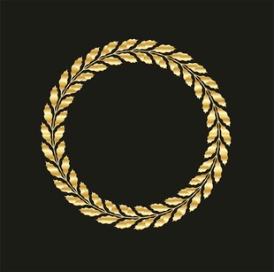 金色麦穗花环装饰图案