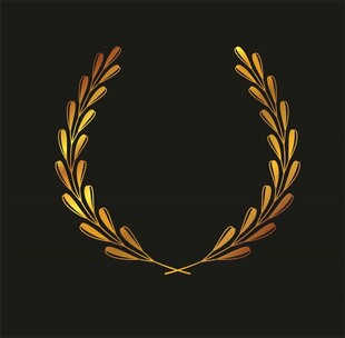 金色月桂叶花环装饰图案