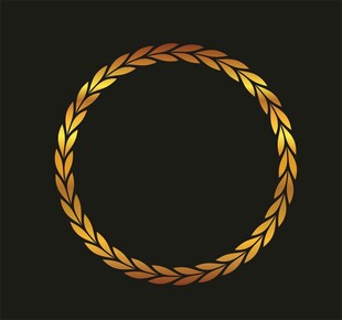 金色麦穗环形装饰图案