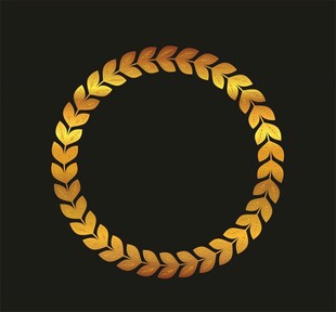 金色麦穗环形装饰图案