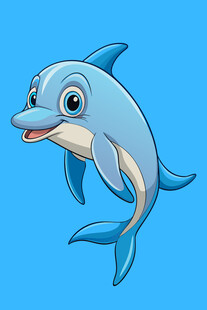 可爱卡通海豚