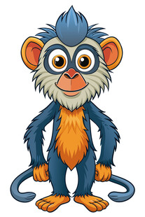 可爱蓝毛猴子卡通形象