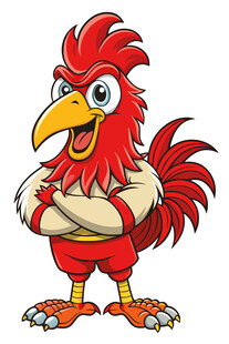 卡通红公鸡形象