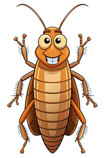 可爱卡通蟑螂形象展示