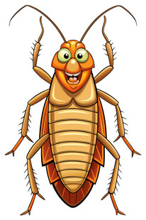 可爱卡通蟑螂形象展示