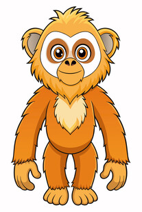 可爱橙色小猴卡通形象