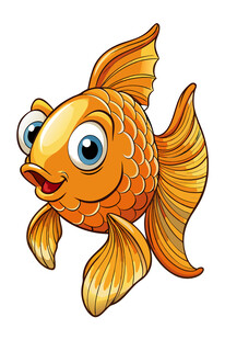 可爱卡通金鱼形象