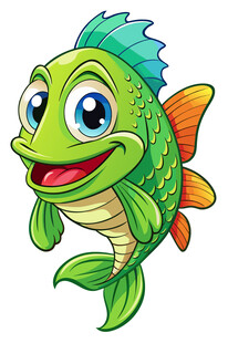 可爱绿色卡通小鱼