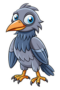 可爱卡通灰乌鸦形象