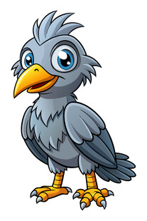 可爱卡通灰乌鸦形象