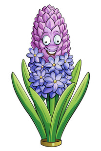 可爱风紫色风信子卡通形象