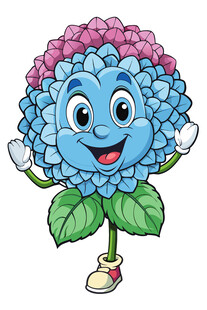 可爱绣球花卡通形象