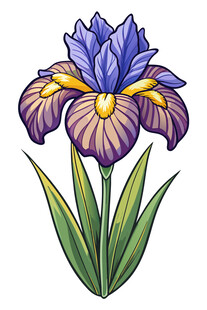 紫色鸢尾花插画