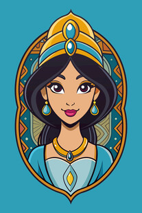 埃及风格卡通美女头像