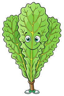 可爱拟人化绿叶蔬菜形象
