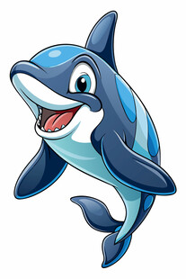 可爱卡通海豚形象