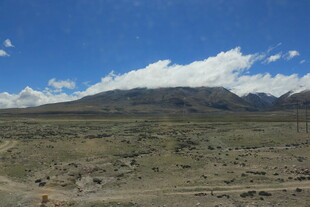 广袤荒原与远处雪山景观