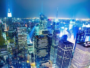 繁华都市夜景俯瞰