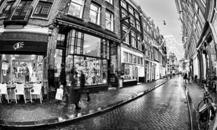 城市街道黑白街景风貌