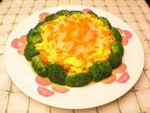 虾仁西兰花摆盘美食