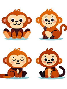 可爱小猴卡通形象集合