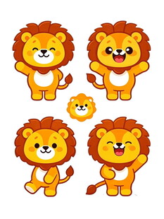 可爱卡通狮子形象集合