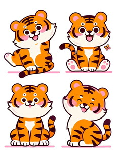 可爱卡通小老虎形象集合