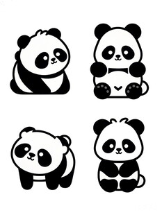 可爱熊猫卡通形象集合