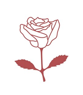 简约线条玫瑰花图案