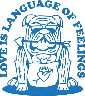 卡通小狗与爱的语言图案