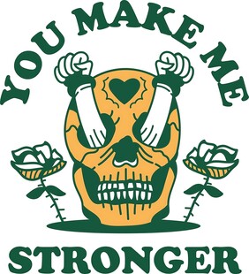 骷髅玫瑰图案力量感设计