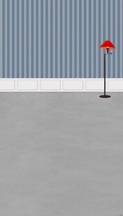 简约场景中的红色落地灯