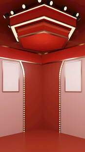 红色舞台空间场景