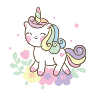 可爱独角兽插画