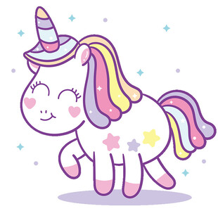 可爱独角兽插画