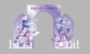 梦幻紫色婚礼拱门装饰