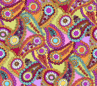 多彩民族风花纹图案