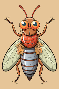 可爱卡通苍蝇形象展示