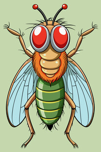 可爱卡通苍蝇形象展示