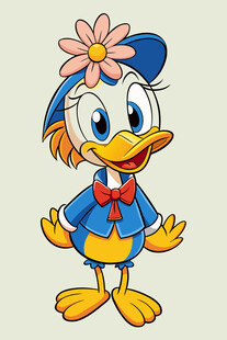 戴花的唐老鸭卡通形象