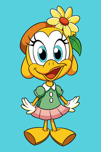 戴花小鸭卡通形象