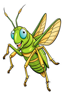 可爱绿色卡通蚂蚱形象